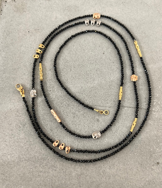 Alex Sepkus Black Spinel & Mixed Metal Long Necklace