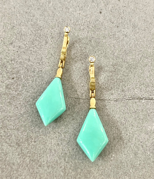 Alex Sepkus Green Opal and Diamond Earrings