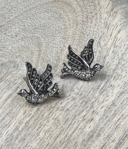 Arman Silver Love Bird Stud Earrings