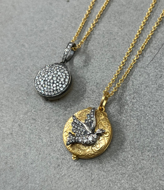 Arman Round Diamond Bird Locket