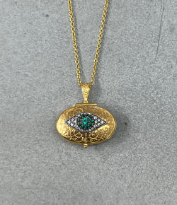 Arman Diamond and Emerald Eye Locket