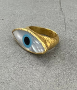 Ara 24k Mother of Pearl Eye Ring