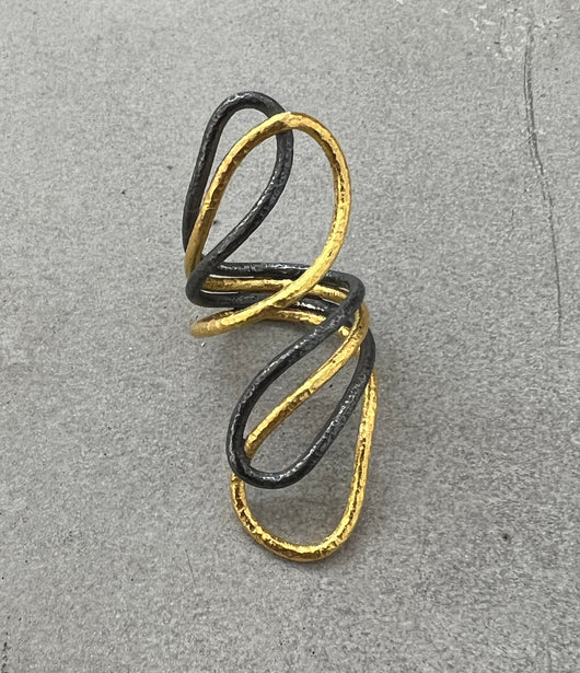 Ara 24k & Silver Looped Ring