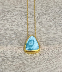 Ara 24K Gold and Larimar Necklace