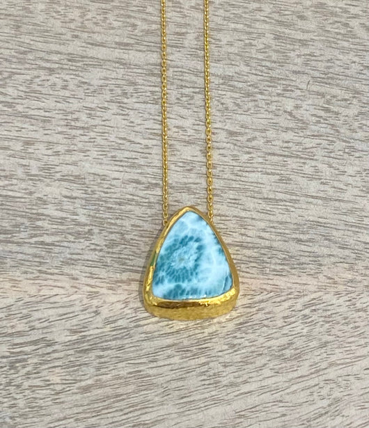 Ara 24K Gold and Larimar Necklace