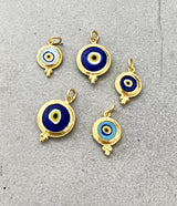 Ara 24k Gold Turquoise Blue Glass X-Small Eye Charm