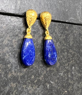 Ara 24k Gold & Lapis Drop Earrings