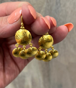 Ara 24k Gold Disc Drop Earrings