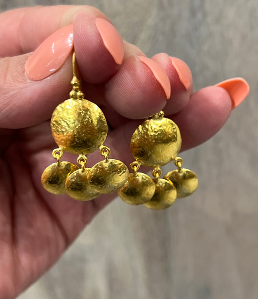 Ara 24k Gold Disc Drop Earrings