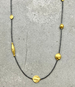 Ara 24k Mixed Metal Disc Necklace