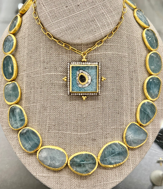 Ara 24k Aquamarine Necklace