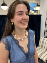 Ara 24k Pearl & Multi Gemstone Necklace