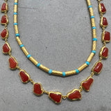 Ara 24k Gold & Turquoise Bead Necklace