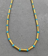 Ara 24k Gold & Turquoise Bead Necklace