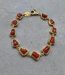 Ara 24kt Gold  and Coral Bracelet