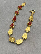 Ara 24kt Gold  and Coral Bracelet
