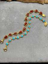 Ara 24kt Gold  and Coral Bracelet
