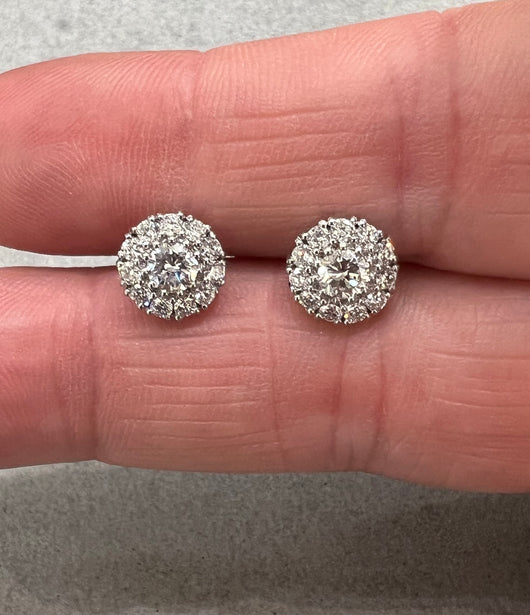 Ross Andrews Diamond Cluster Stud Earrings