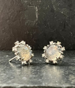 Andi Alyse Pink Labradorite, Diamond and White Gold Earrings