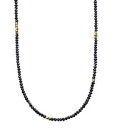 Sethi Couture Noir Faceted Black Diamond and Gold Bead Necklace - 16"