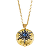 Arman Blue Sapphire and Diamond Starburst Locket