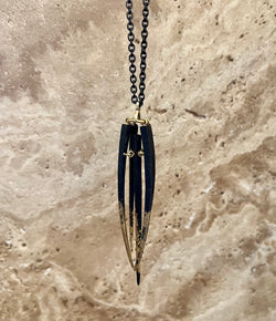Pat Flynn Large Quill Pendant Necklace with 22kt Dusted Gold
