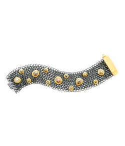 Ara 24K Raw Rose Cut Diamond Mesh Bracelet
