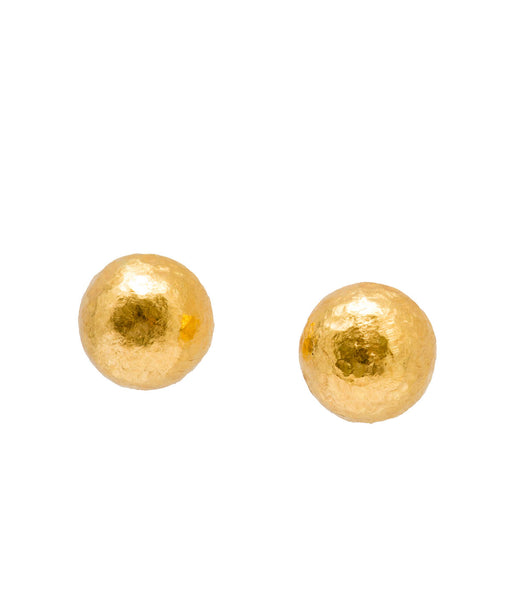 Ara 24K Small Hammered Ball Post Earrings