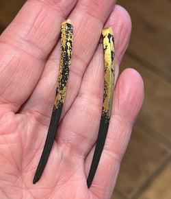 Pat Flynn Large Quill Earrings with 22kt Dusted Gold