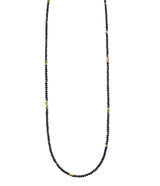 Sethi Couture Noir Faceted Black Diamond and Gold Bead Necklace - 16"