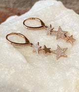 Andi Alyse Rose Gold and Diamond Hanging Star Earrings