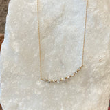 Andi Alyse Yellow Gold and Graduated 9 Diamond Necklace