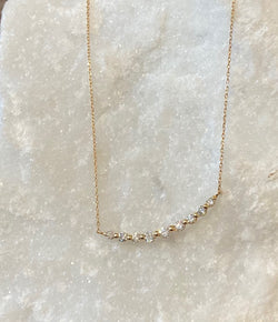 Andi Alyse Yellow Gold and Graduated 9 Diamond Necklace