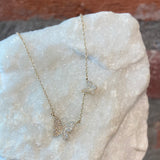 Andi Alyse Yellow Gold and Diamond Double Butterfly Necklace