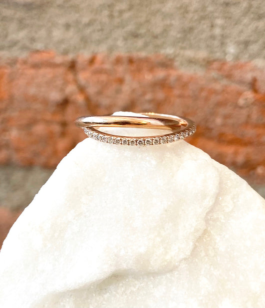 Andi Alyse Rose Gold and Diamond Interlocking Ring