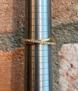 Andi Alyse Yellow Gold and Diamond Interlocking Ring