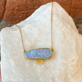 Annie Fensterstock Opal Baguette Necklace