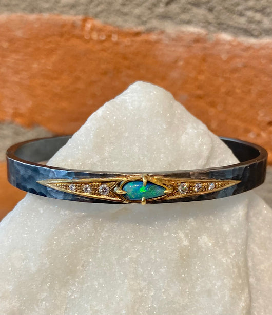 Annie Fensterstock Opal Thorn Cuff
