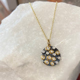 Annie Fensterstock Cornucopia Disc Necklace