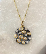 Annie Fensterstock Cornucopia Disc Necklace