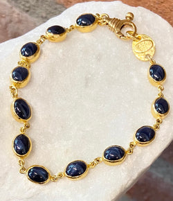 Ara Blue Sapphire and 24kt Gold Bracelet