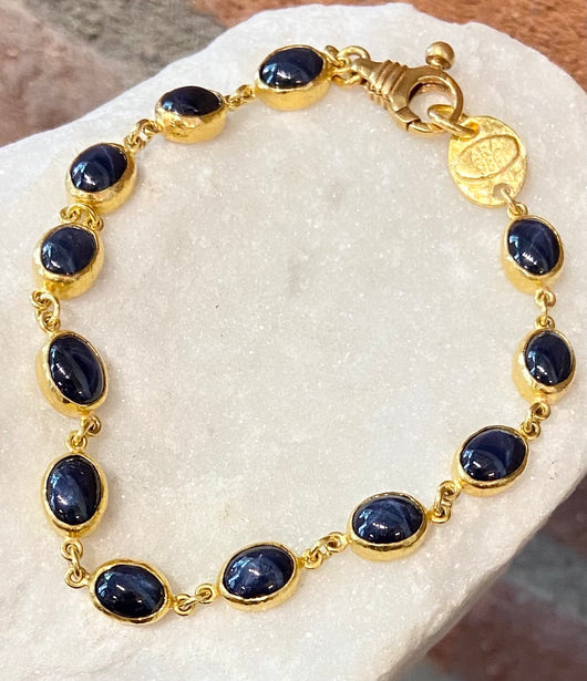 Ara Blue Sapphire and 24kt Gold Bracelet