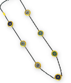 Ara 24k Multi Color Short Eye Necklace