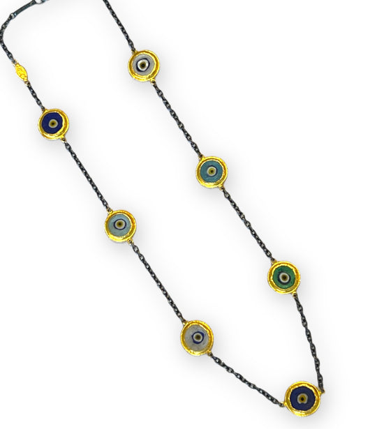 Ara 24k Multi Color Short Eye Necklace