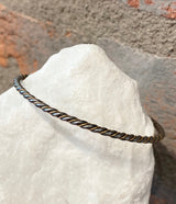 Ara 24kt Gold and Oxidized Sterling Silver Twist Bangle