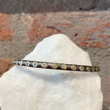 Ara White Sapphire, 24kt Gold and Oxidized Silver Bangle