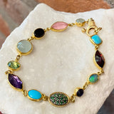 Ara Multi-Stone and 24kt Gold Bracelet