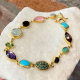 Ara Multi-Stone and 24kt Gold Bracelet
