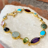 Ara Multi-Stone and 24kt Gold Bracelet