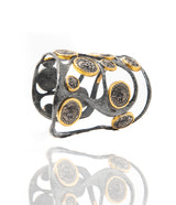 Ara Silver Coin Replica and 24kt Gold Wide Cuff